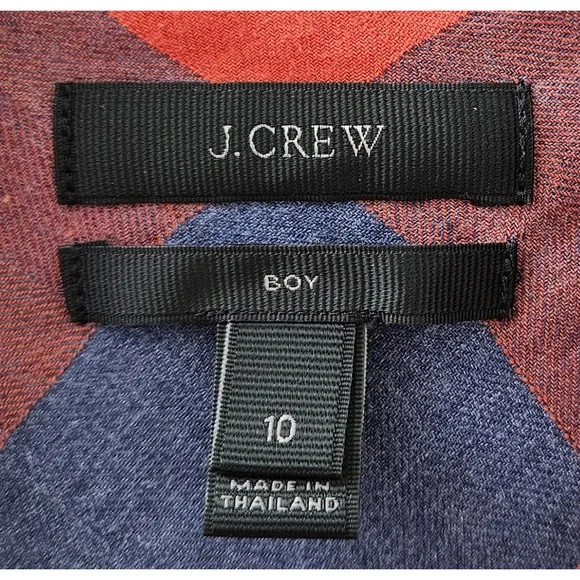 J.Crew Women's Size‎ 10 Boy Red Blue Checkered Button Up Outdoor Long Sleeve - Picture 2 of 5